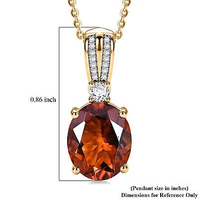 D'Joy AAA Santa Ana Madeira Citrine and Moissanite 3.50 ctw Infinity Bloom Pendant Necklace in 18K Vermeil Yellow Gold Over Sterling Silver 20 Inches