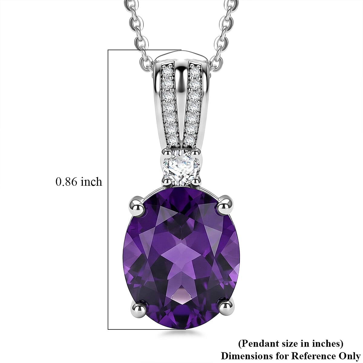 D'Joy AAA Zambian Amethyst and Moissanite 3.35 ctw Infinity Bloom Pendant Necklace in Rhodium Over Sterling Silver 20 Inches image number 5