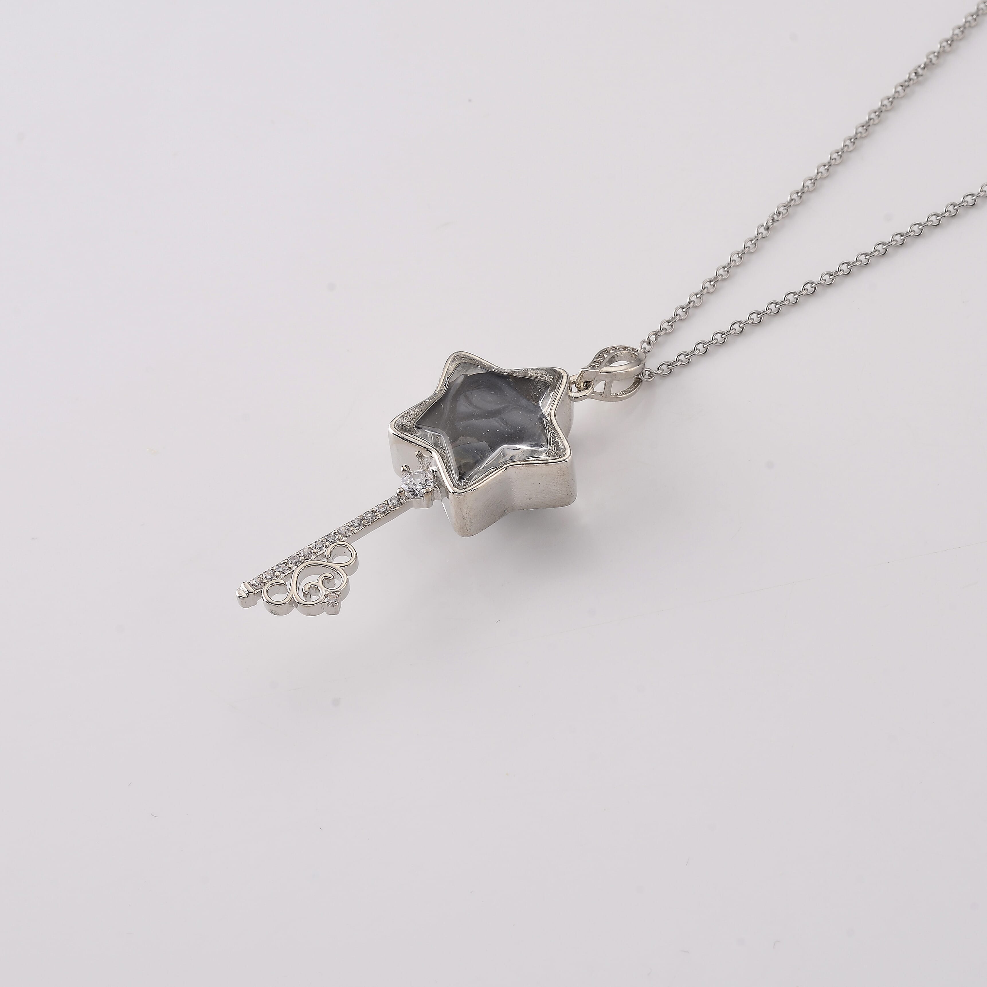 Pietersite and Simulated Diamond 36.00 ctw Pendant in Silvertone with Stainless Steel Necklace (20 inches)