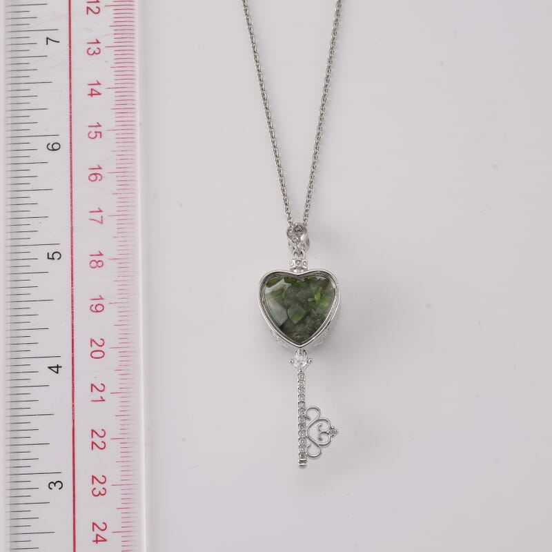 Chrome Diopside and Simulated Diamond 36.00 ctw Pendant in Silvertone with Stainless Steel Necklace (20 inches)