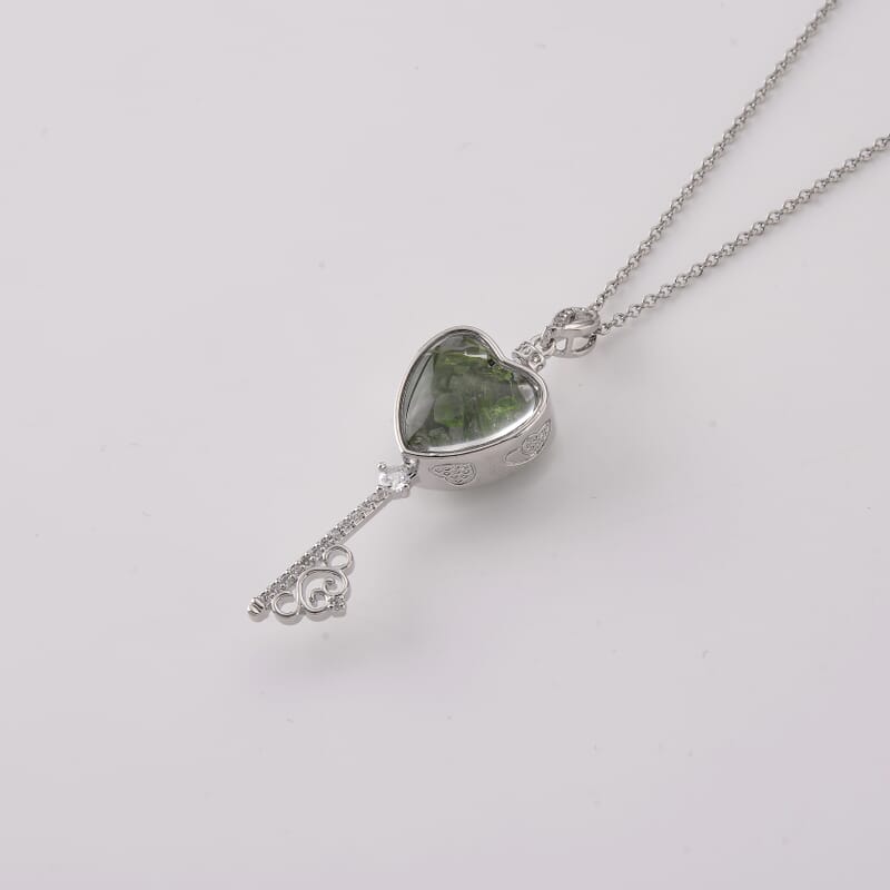 Chrome Diopside and Simulated Diamond 36.00 ctw Pendant in Silvertone with Stainless Steel Necklace (20 inches)
