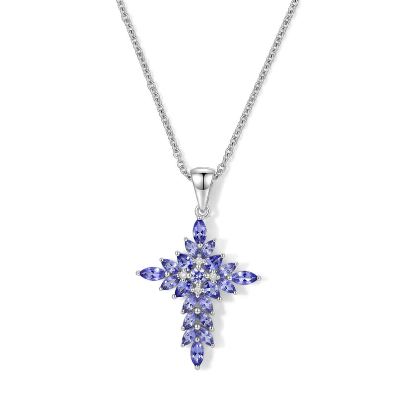 EverTrue Tanzanite 2.40 ctw Pendant in Platinum Bond with Stainless Steel Necklace 20 Inches