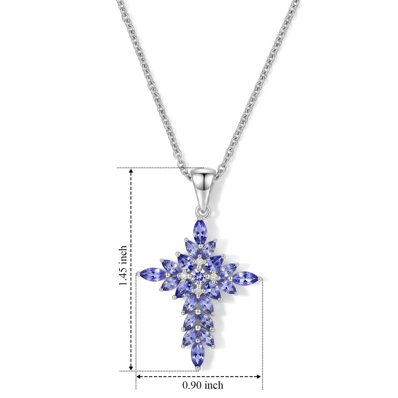 EverTrue Tanzanite 2.40 ctw Pendant in Platinum Bond with Stainless Steel Necklace 20 Inches