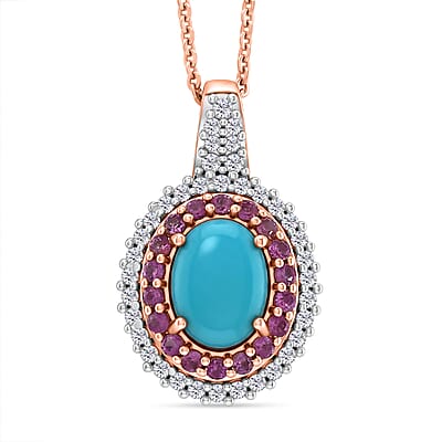 Sleeping Beauty Turquoise & Pink Sapphire - Product card gallery slide 1 (10197492564281)