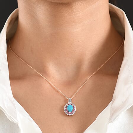 Sleeping Beauty Turquoise & Pink Sapphire - Product card gallery slide 3 (10197492564281)