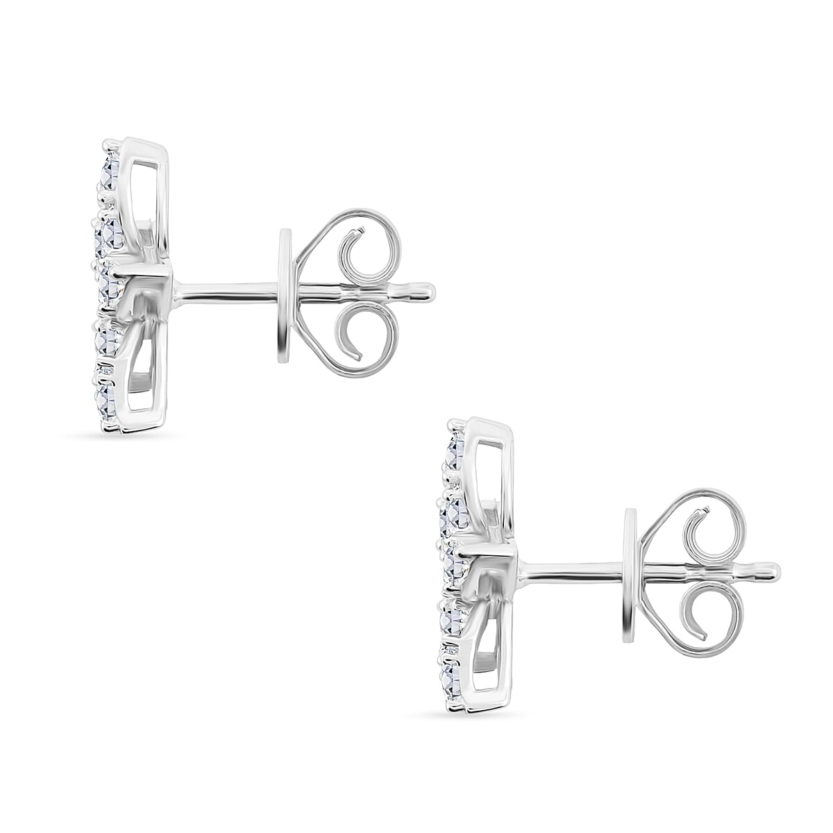 Luxuriant Lab Grown Diamond (VS) 1.25 ctw Starfish Earrings and Necklace 18-20 Inches in Sterling Silver