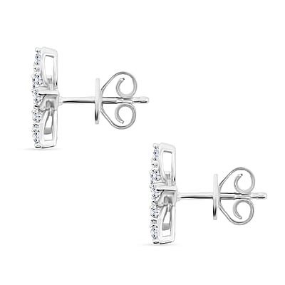 Luxuriant Lab Grown Diamond (VS) 1.25 ctw Starfish Earrings and Necklace 18-20 Inches in Sterling Silver