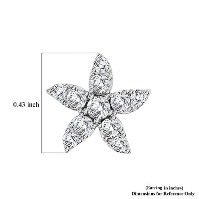 Luxuriant Lab Grown Diamond (VS) 1.25 ctw Starfish Earrings and Necklace 18-20 Inches in Sterling Silver