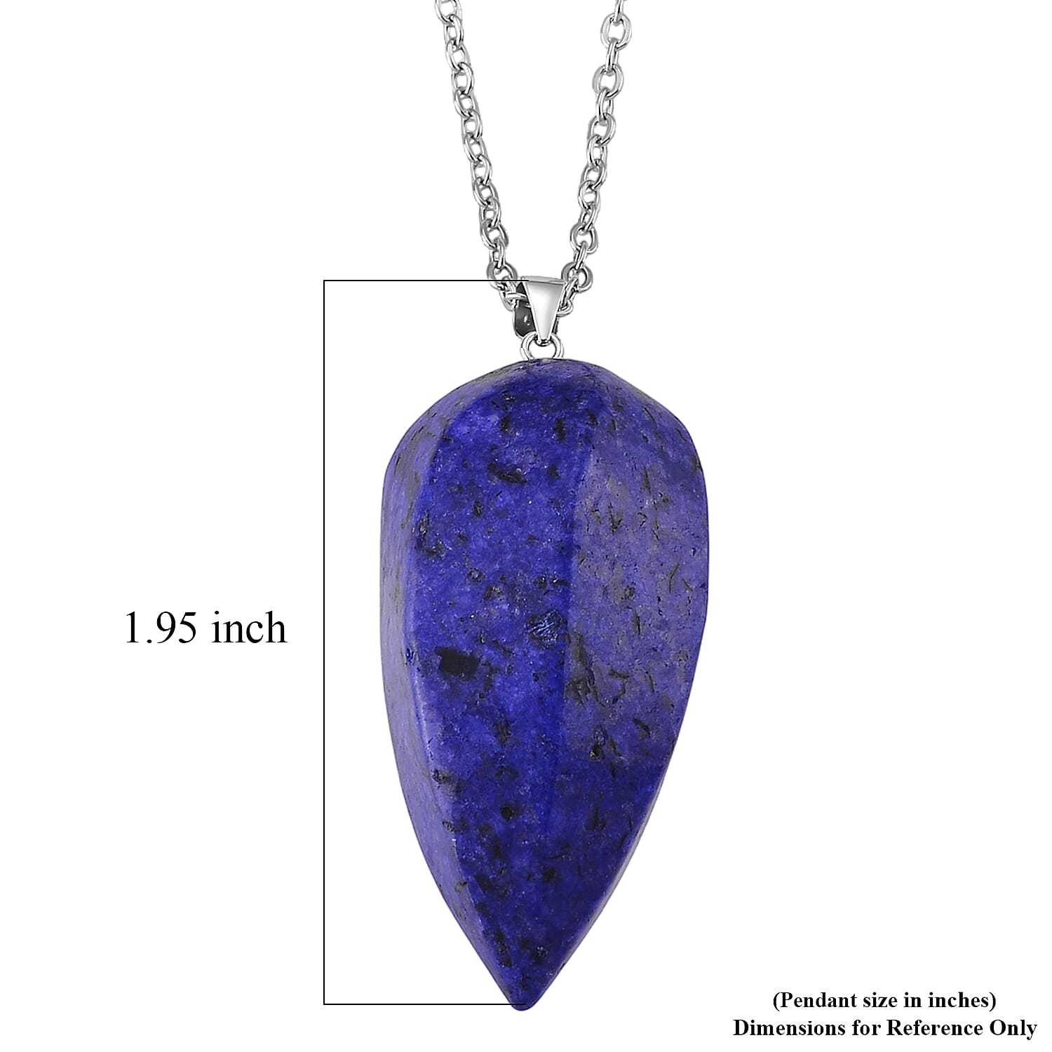 Lapis Lazuli 131.00 ctw Pendant in Goldtone with Stainless Steel Necklace (20 Inches)