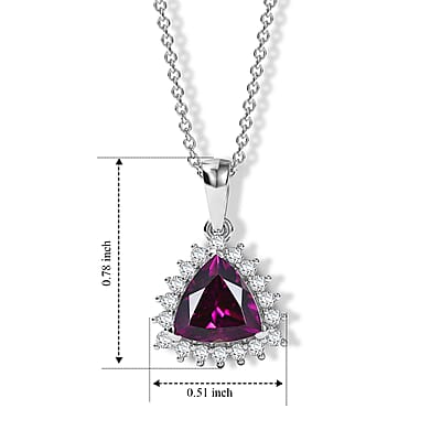 Gem Hunter Collection AAA Radiant Ember Garnet and Luxuriant Lab Grown Diamond G-H SI 2.75 ctw Royal Starburst Pendant Necklace in 10K White Gold (20 Inches)