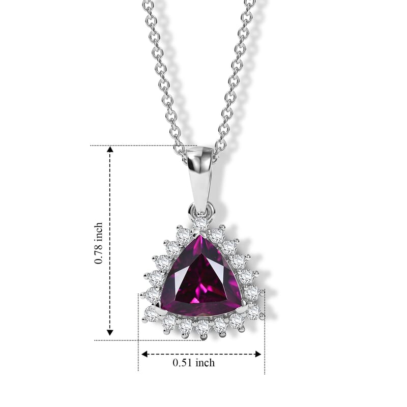 Gem Hunter Collection AAA Radiant Ember Garnet and Luxuriant Lab Grown Diamond G-H SI 2.75 ctw Royal Starburst Pendant Necklace in 10K White Gold (20 Inches)