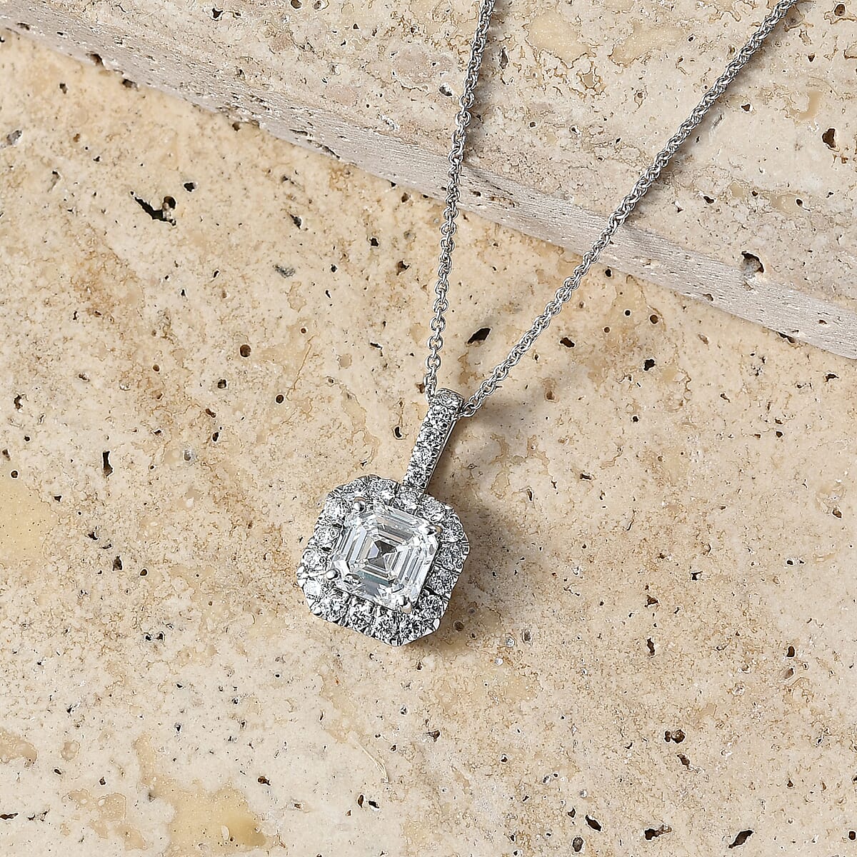 Luxuriant Lab Grown Diamond E-F VS 2.50 ctw Pendant Necklace in 10K White Gold 20 Inches image number 1