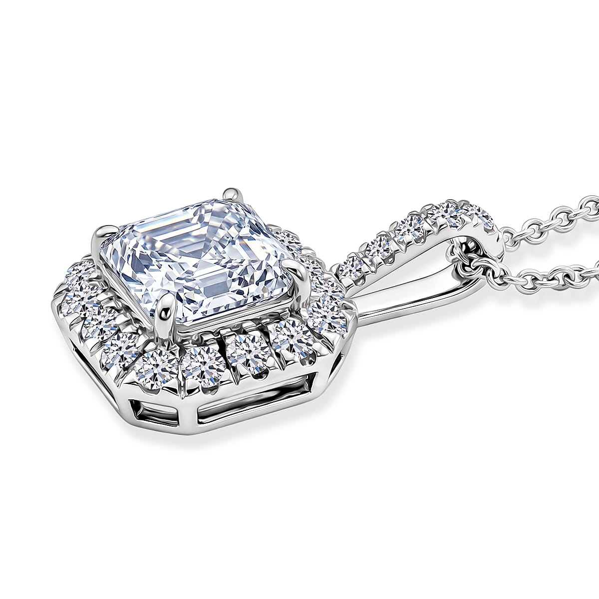 Luxuriant Lab Grown Diamond E-F VS 2.50 ctw Pendant Necklace in 10K White Gold 20 Inches image number 4