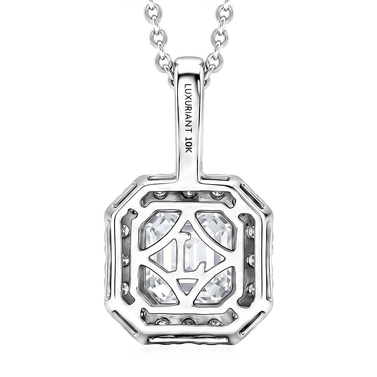 Luxuriant Lab Grown Diamond E-F VS 2.50 ctw Pendant Necklace in 10K White Gold 20 Inches image number 5