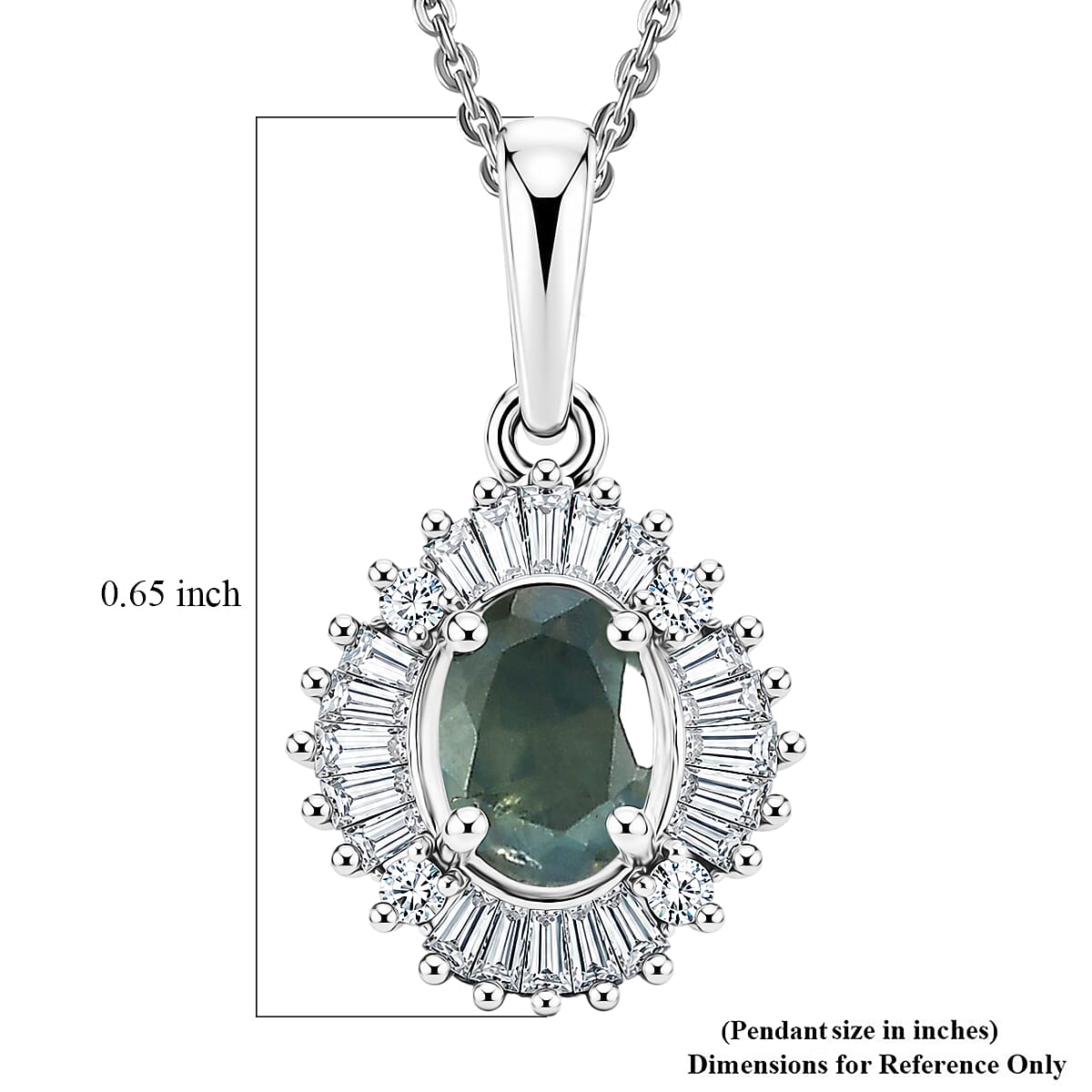 D'Joy Narsipatnam Alexandrite and Diamond 0.50 ctw Bloom Spark Pendant Necklace in Rhodium Over Sterling Silver 20 Inches