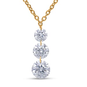 Nude Collection Luxuriant Lab Grown Diamond E-F VS 1.50 ctw Floating Spark Droplets Pendant Necklace in 18K Vermeil Yellow Gold Over Sterling Silver (20-22 Inches)