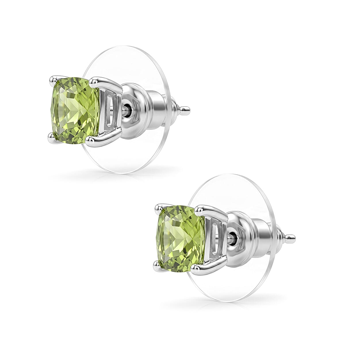 D'Joy Premium Hebei Peridot 5.60 ctw Set of 3 Studs Earrings in Sterling Silver