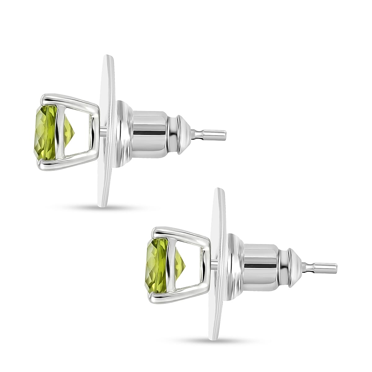 D'Joy Premium Hebei Peridot 5.60 ctw Set of 3 Studs Earrings in Sterling Silver