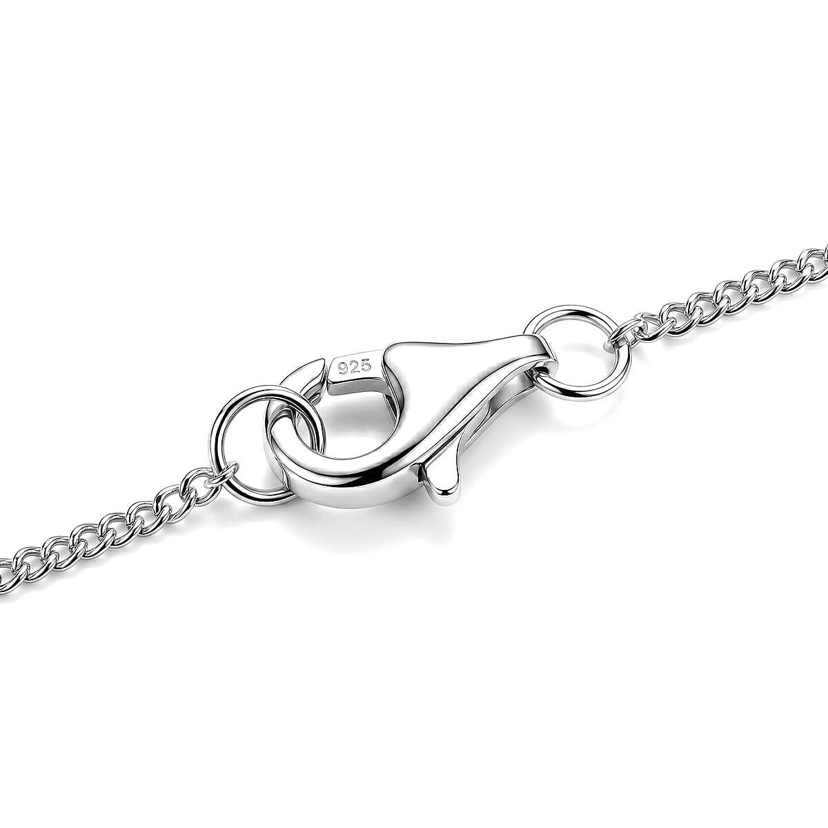 D'Joy Moissanite and Black Jade (D) 18.00 ctw Midnight Spark Cross Pendant Necklace in Rhodium Over Sterling Silver (18 Inches) image number 5