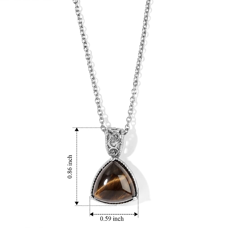 EverTrue Golden Sheen Moonstone 6.40 ctw Pendant Necklace in Stainless Steel 20 Inches