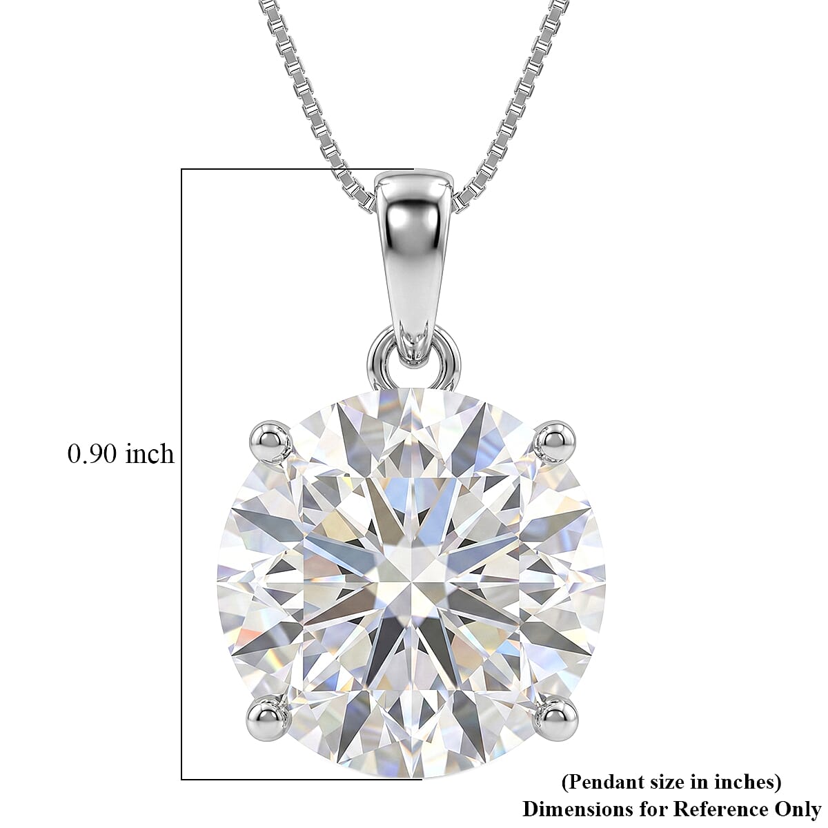 D'Joy Moissanite 10.40 ctw Endless Brilliance Pendant Necklace in Rhodium Over Sterling Silver 18 Inches