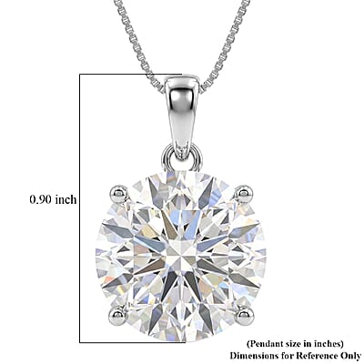 D'Joy Moissanite 10.40 ctw Endless Brilliance Pendant Necklace in Rhodium Over Sterling Silver 18 Inches