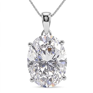 D'Joy Moissanite 10.10 ctw Endless Brilliance Pendant Necklace in Rhodium Over Sterling Silver 18 Inches