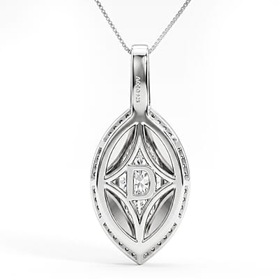 D'Joy Moissanite 4.60 ctw Endless Brilliance Pendant Necklace in Rhodium Over Sterling Silver 18 Inches