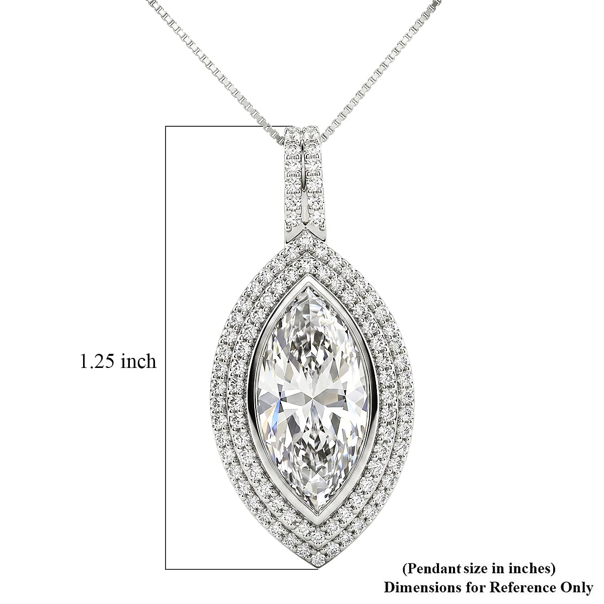 D'Joy Moissanite 4.60 ctw Endless Brilliance Pendant Necklace in Rhodium Over Sterling Silver 18 Inches image number 5