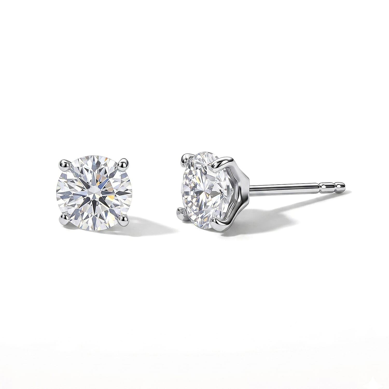 Moissanite 3.00 ctw Set of 3 Earrings in Platinum Over Sterling Silver