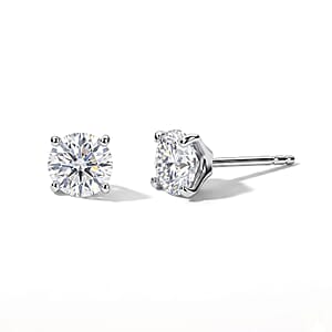 Moissanite (Rnd 6mm) Set of 3 Earrings in Platinum Over Sterling Silver 3.00 ctw