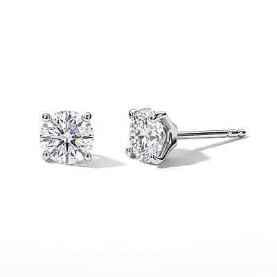 D'Joy Moissanite 3.00 ctw Set of 3 Earrings in Platinum Over Sterling Silver