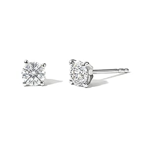 Moissanite (Rnd 6mm) Set of 3 Earrings in Platinum Over Sterling Silver 3.00 ctw