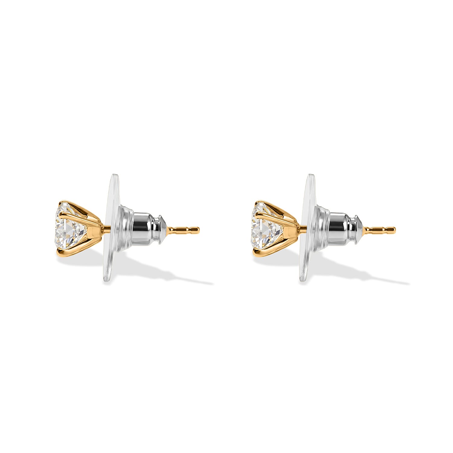 Moissanite 3.00 ctw Set of 3 Earrings in 18K YG Plated in Sterling Silver