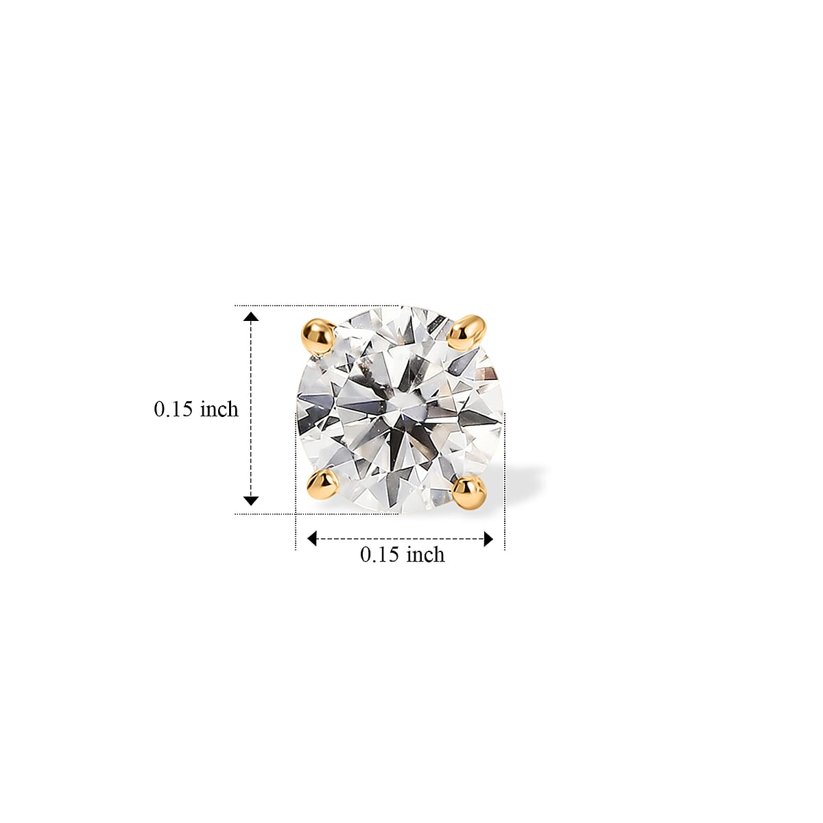 Moissanite 3.00 ctw Set of 3 Earrings in 18K YG Plated in Sterling Silver image number 4