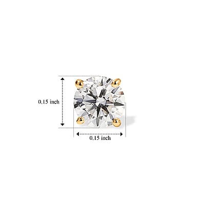 Moissanite 3.00 ctw Set of 3 Earrings in 18K YG Plated Sterling Silver