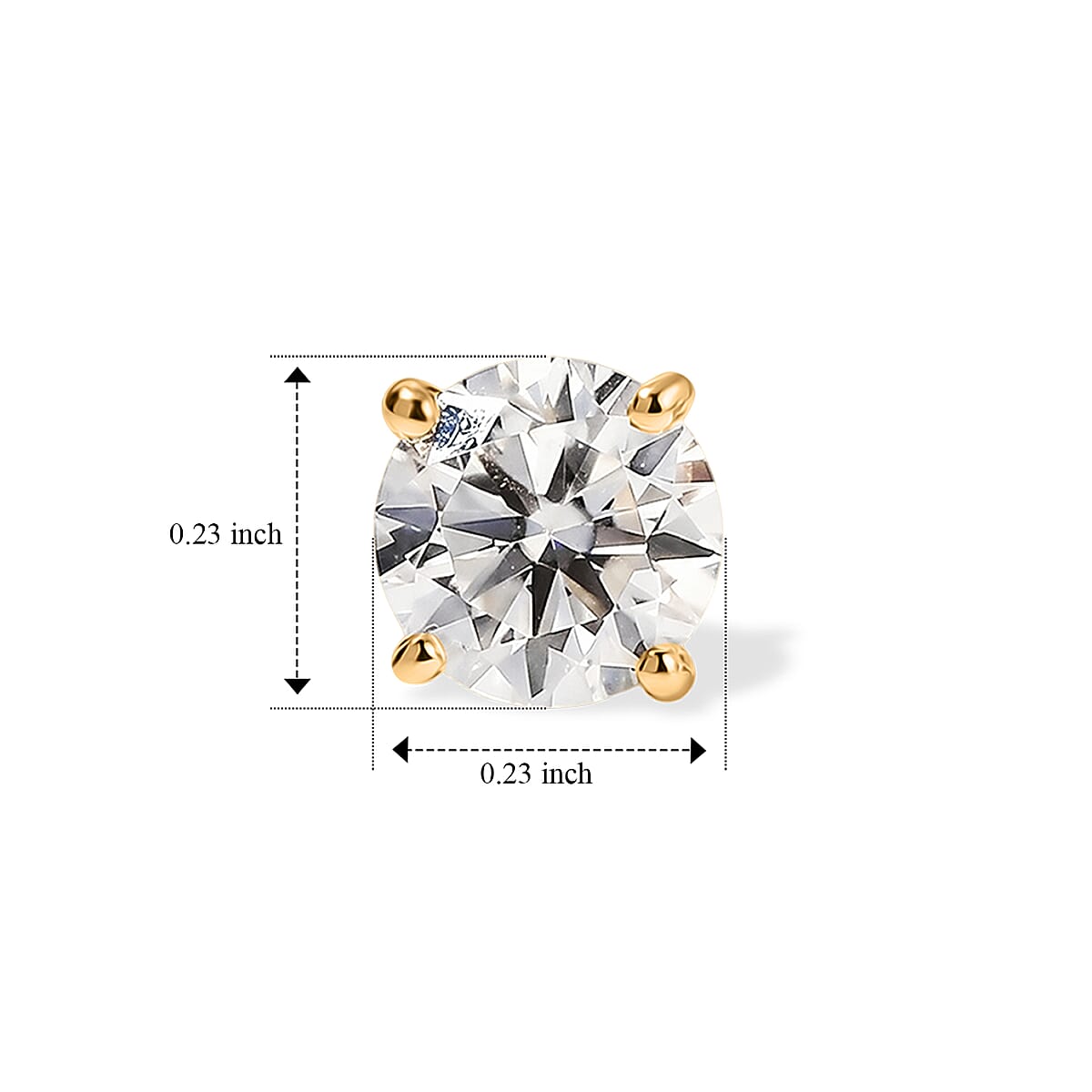 Moissanite 3.00 ctw Set of 3 Earrings in 18K YG Plated in Sterling Silver image number 6