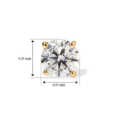 Moissanite 3.00 ctw Set of 3 Earrings in 18K YG Plated Sterling Silver
