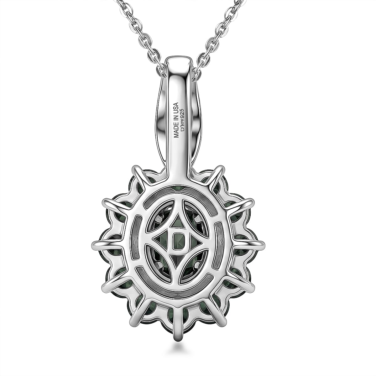 D'Joy Narsipatnam Alexandrite and Moissanite 1.65 ctw Secret Bloom Pendant Necklace in Rhodium Over Sterling Silver 20 Inches image number 4