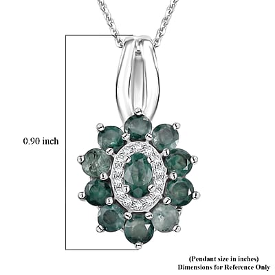 D'Joy Narsipatnam Alexandrite and Moissanite 1.65 ctw Secret Bloom Pendant Necklace in Rhodium Over Sterling Silver 20 Inches