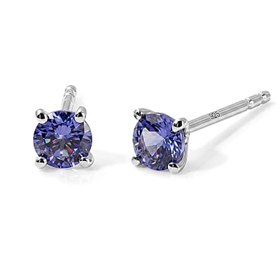 Set of 3 - D'Joy Multi Gemstone 3.00 ctw Solitaire Stud Earrings in Platinum Over Sterling Silver