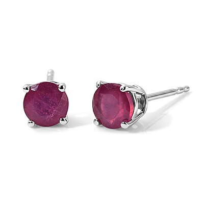 Set of 3 - D'Joy Multi Gemstone 3.00 ctw Solitaire Stud Earrings in Platinum Over Sterling Silver