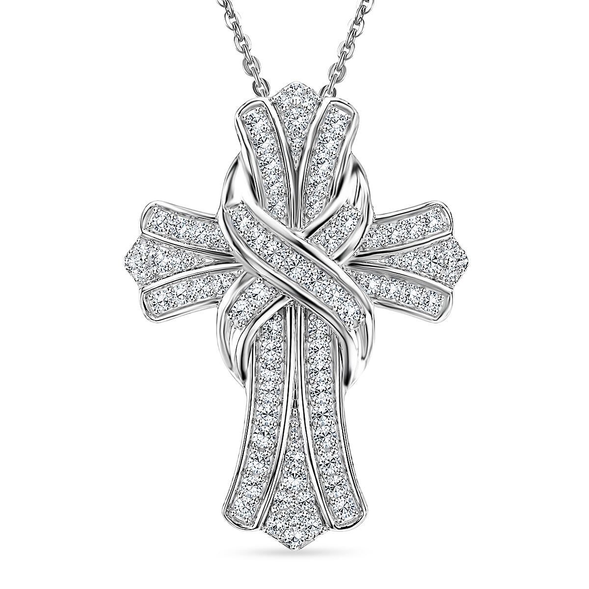 Luxuriant Lab Grown Diamond G-H SI 0.50 ctw Pendant Necklace (20 Inches) in Rhodium Over Sterling Silver
