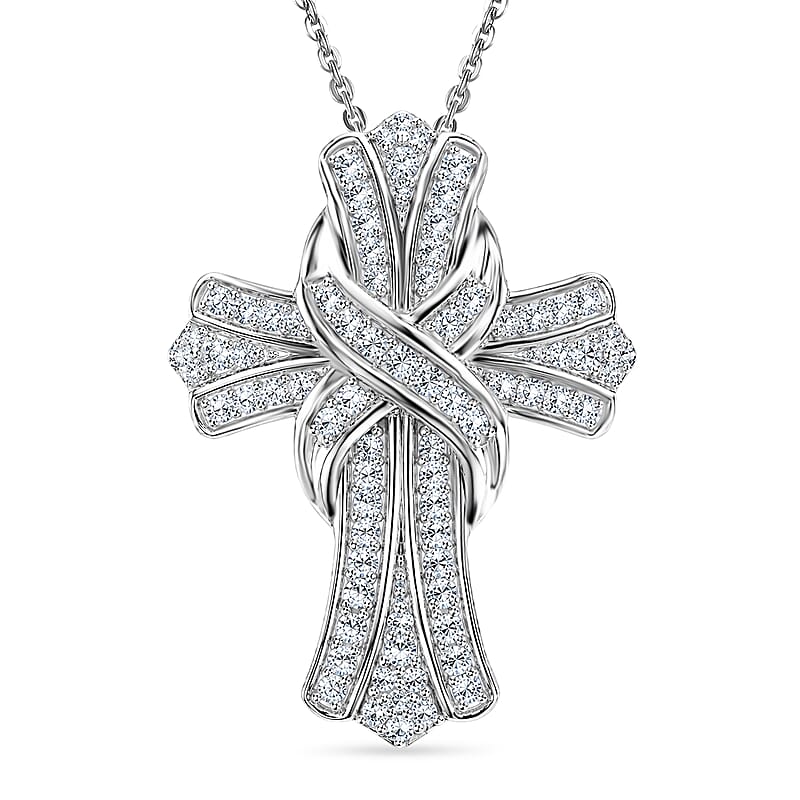 Luxuriant Lab Grown Diamond G-H SI 0.50 ctw Pendant Necklace (20 Inches) in Rhodium Over Sterling Silver