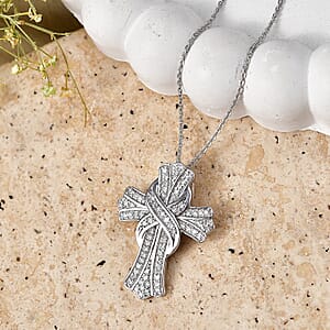 Luxuriant Lab Grown Diamond G-H SI 0.50 ctw Pendant Necklace (20 Inches) in Rhodium Over Sterling Silver (Del. In 10-12 Days)