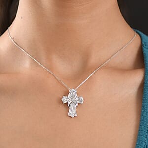 Luxuriant Lab Grown Diamond G-H SI 0.50 ctw Pendant Necklace (20 Inches) in Rhodium Over Sterling Silver (Del. In 10-12 Days)