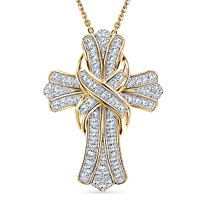 Luxuriant Lab Grown Diamond G-H SI 0.50 ctw Pendant Necklace (20 Inches) in 18K Vermeil Yellow Gold Over Sterling Silver (Del. In 10-12 Days)