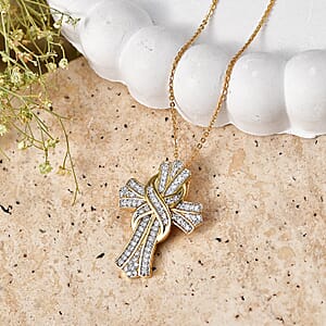 Luxuriant Lab Grown Diamond G-H SI 0.50 ctw Pendant Necklace (20 Inches) in 18K Vermeil Yellow Gold Over Sterling Silver (Del. In 10-12 Days)