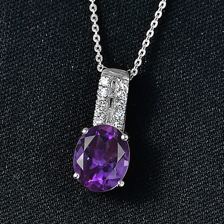 Moroccan Amethyst / Rhodium Over Sterling Silver - Product card gallery slide 2 (10215420100921)
