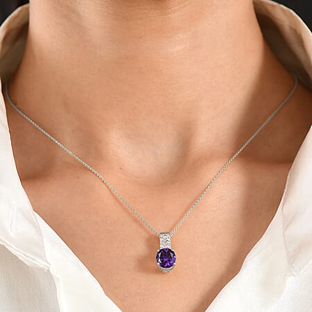 Moroccan Amethyst / Rhodium Over Sterling Silver - Product card gallery slide 3 (10215420100921)